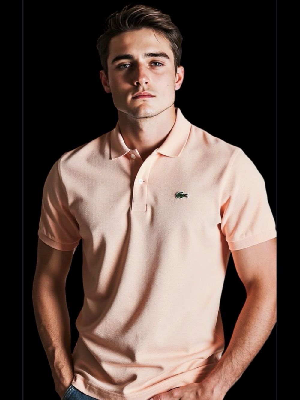 Lacoste Polo Shirt Size 8 see notes Sport Apricot Cotton Short Sleeve Men’s !!